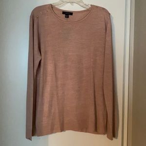 ATMOSPHERE blush long sleeve button sweater sz16